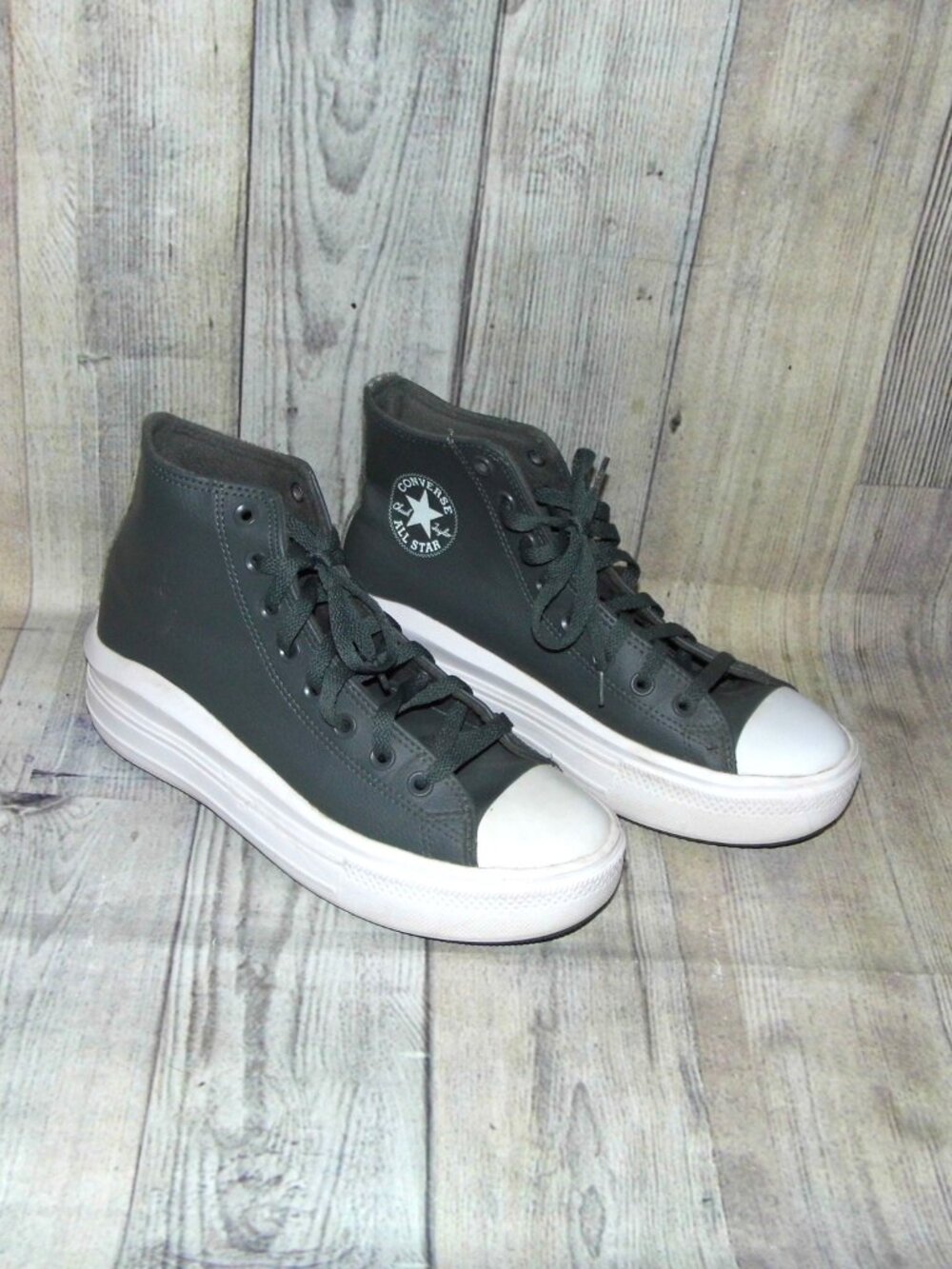 CONVERSE Chuck Taylor AS Move Platform High Mouse Grey Sneakers Womens Size 9.5